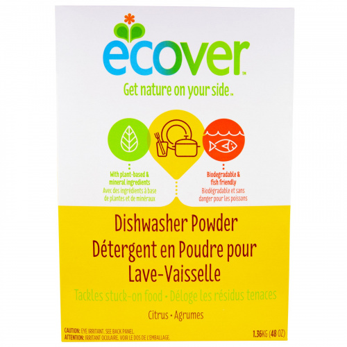 Ecover, Порошок для посудомоечной машины с цитрусовым ароматом, 48 унций (1,36 кг)