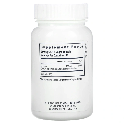 Vital Nutrients, селен, 90 веганских капсул