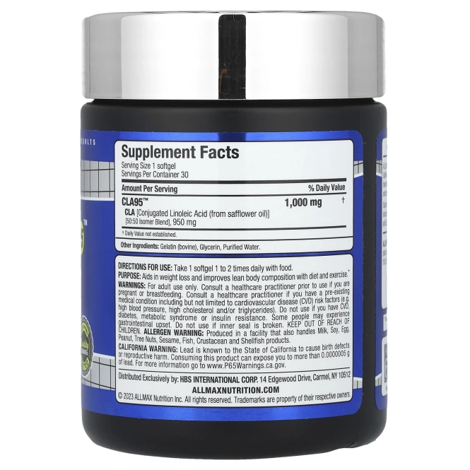 ALLMAX, Essentials, CLA95™, 30 капсул