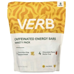 Verb Energy, энергетические батончики с кофеином, ассорти вкусов, 8 батончиков по 26 г (0,92 унции)