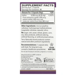 EuroPharma, Terry Naturally, Terry Naturally, Tri-Iodine, 6,25 мг, 90 капсул