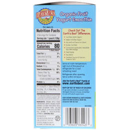 Earth's Best, Sesame Street, Organic Fruit Yogurt Smoothie, Apple Blueberry, 4 Pouches, 4.2 oz (120 g) Each
