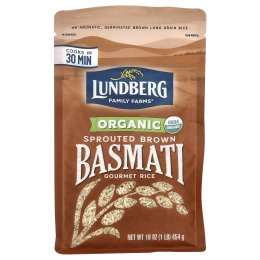 Lundberg, Пророщенный коричневый рис басмати, 454 г (16 унций)