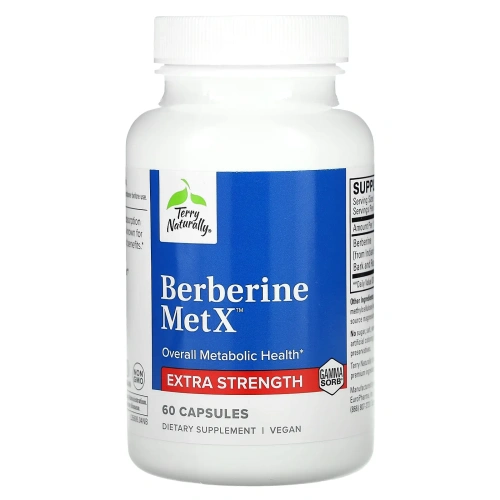 Terry Naturally, Berberine MetX, улучшенная абсорбция, 60 капсул