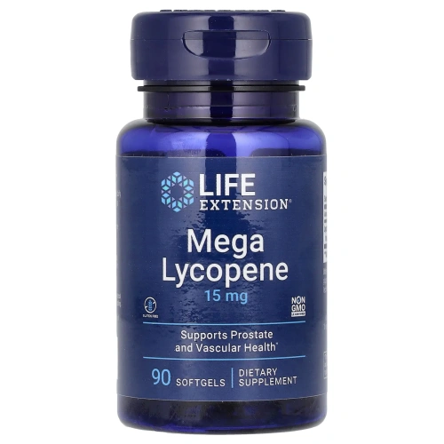 Life Extension, Мега ликопин, 15 мг, 90 гелевых капсул