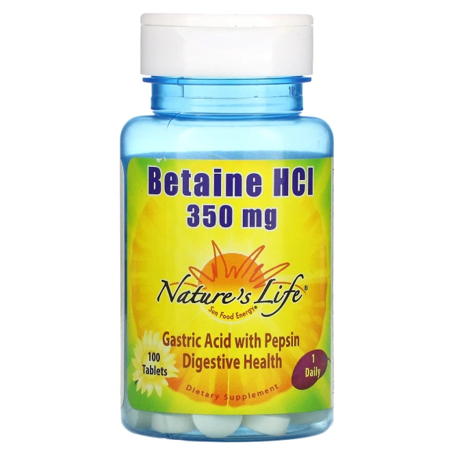 Nature's Life, Betaine HCI, 350 mg, 100 Tablets