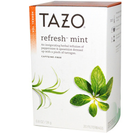 Tazo Teas, Травяной мятный чай  без кофеина, 20 фильтр-пакетиков, 0.8 унций (24 г)