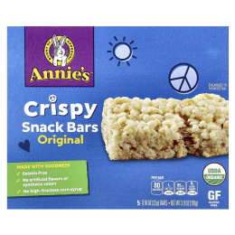 Annie's Homegrown, Crispy Snack Bars, оригинальные батончики, 5 батончиков, 22 г (0,78 унции) каждый