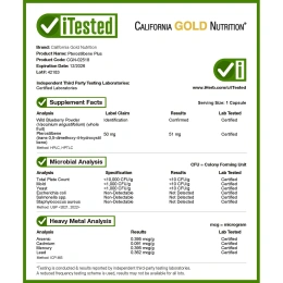 California Gold Nutrition, птеростильбен плюс с порошком из лесной голубики, 60 растительных капсул
