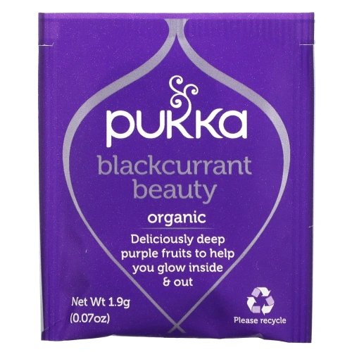 Pukka Herbs, Blackcurrant Beauty, органический чай с черной смородиной, без кофеина, 20 пакетиков с фруктовым чаем, 38 г (1,34 унции)