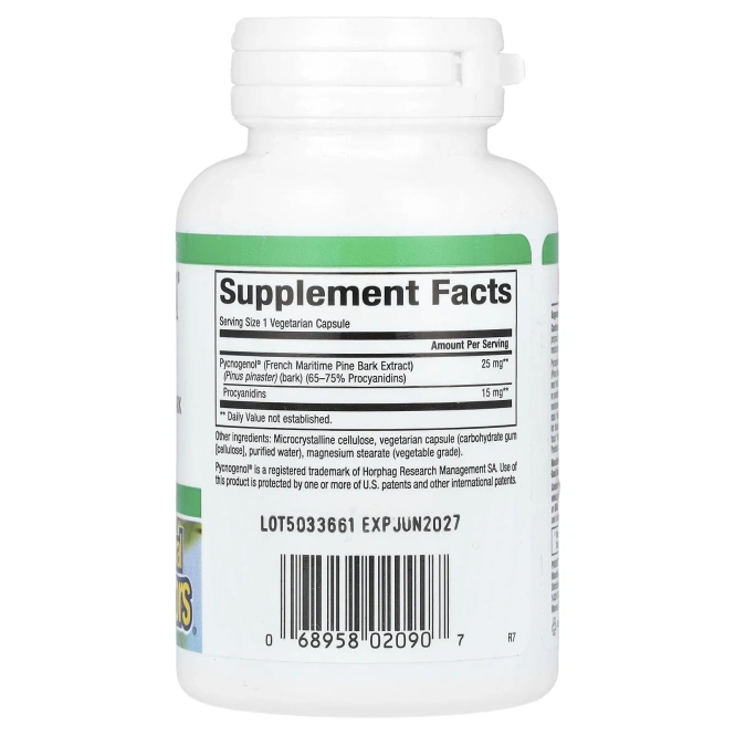 Natural Factors, Пикногенол, 25 мг, 60 капсул