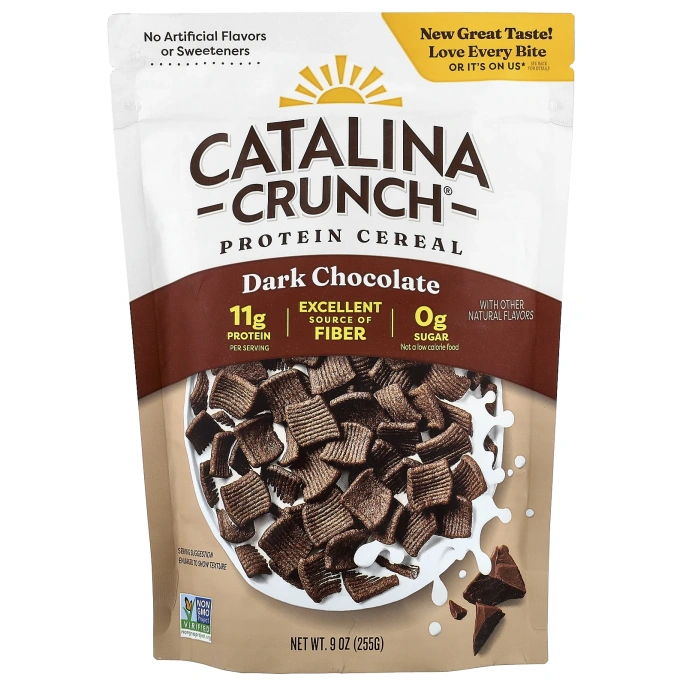 Catalina Crunch, протеиновые хлопья, темный шоколад, 255 г (9 унций)