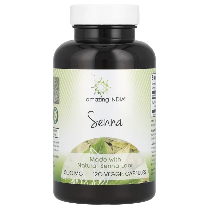 Amazing India, Сенна, 500 мг, 120 растительных капсул