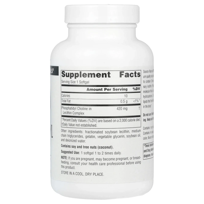Source Naturals, Фосфатидилхолин в лецитине, 420 мг, 90 мягких таблеток