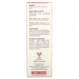 Teami, Glow, масло для лица с чаем, роза и корица, 2 унции