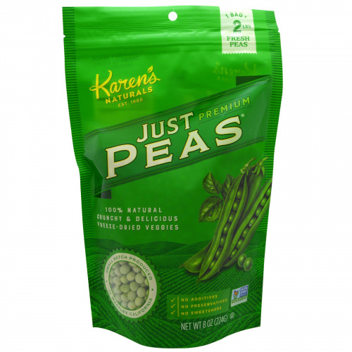 Karen's Naturals, Just Peas, Large Bag, 8 oz (224 g)