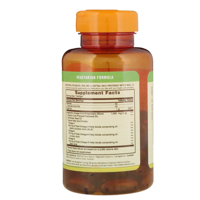 Sundown Naturals, Омега 3-6-9, 50 мягких таблеток