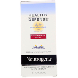 Neutrogena, Healthy Defense, дневное увлажняющее средство с солнцезащитным кремом, фактор защиты от солнца 50 широкого спектра действия, 1,7 ж. унц. (50 мл)