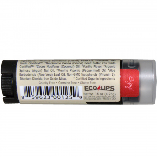 Eco Lips Inc., Ecotints, увлажняющий бальзам для губ, Plush Red, 0.15 унций (4.25 г)