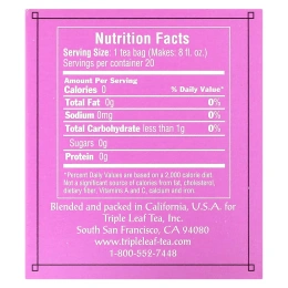 Triple Leaf Tea, чай из листьев шелковицы, 20 чайных пакетиков, 33 г (1,16 унции)