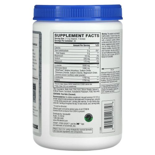 Xtend, Sport, 7 г аминокислот с разветвленной цепью (BCAA), со вкусом клубники и киви, 345 г (12,2 унции)