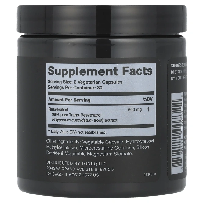 Toniiq, Ресвератрол, 60 капсул