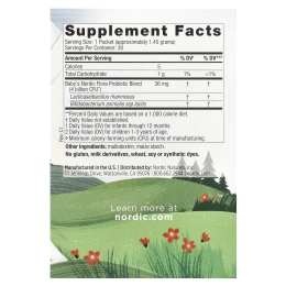 Nordic Naturals, Порошок с пробиотиками для детей, от 6 месяцев до 3 лет, 30 пакетиков по 1,45 г (0,05 унции)