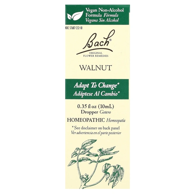 Bach, Original Flower Remedies, грецкий орех, 10 мл (0,35 жидк. унции)