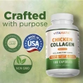 Vitamatic, куриный коллаген, 180 капсул