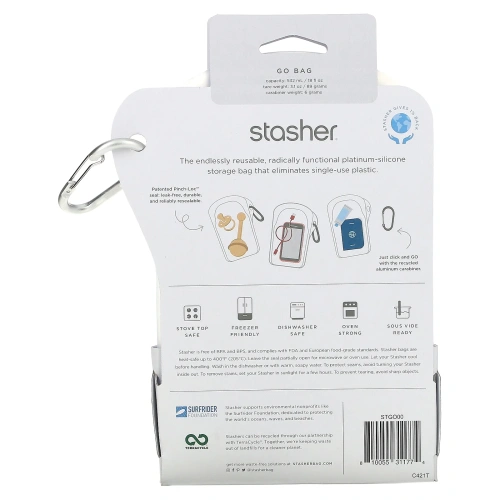 Stasher, Go Bag, контейнер, белый, 532 мл (18 жидк. унций)