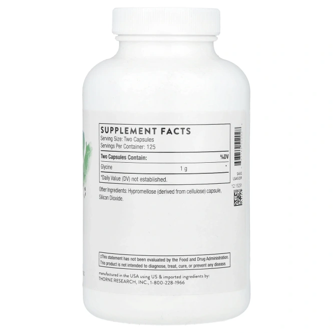 Thorne Research, Глицин, 250 капсул