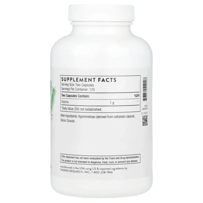 Thorne Research, Глицин, 250 капсул