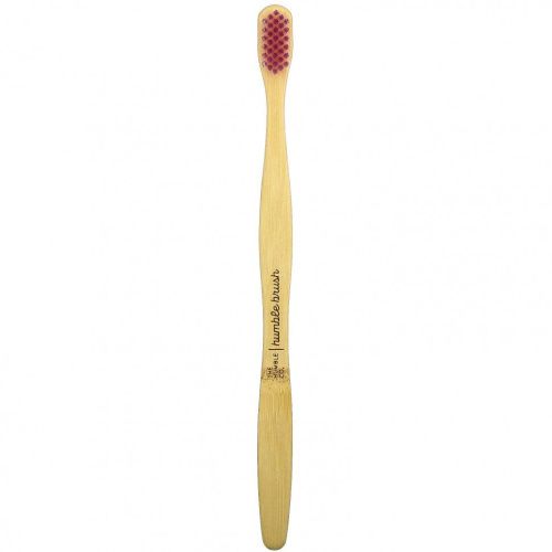 The Humble Co., Humble Bamboo Toothbrush, для взрослых чувствительных людей, розовый цвет, 1 зубная щетка