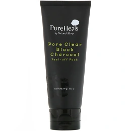 PureHeals, Pore Clear Black Charcoal, отшелушивающая маска для лица, 100 г (3,53 унции)