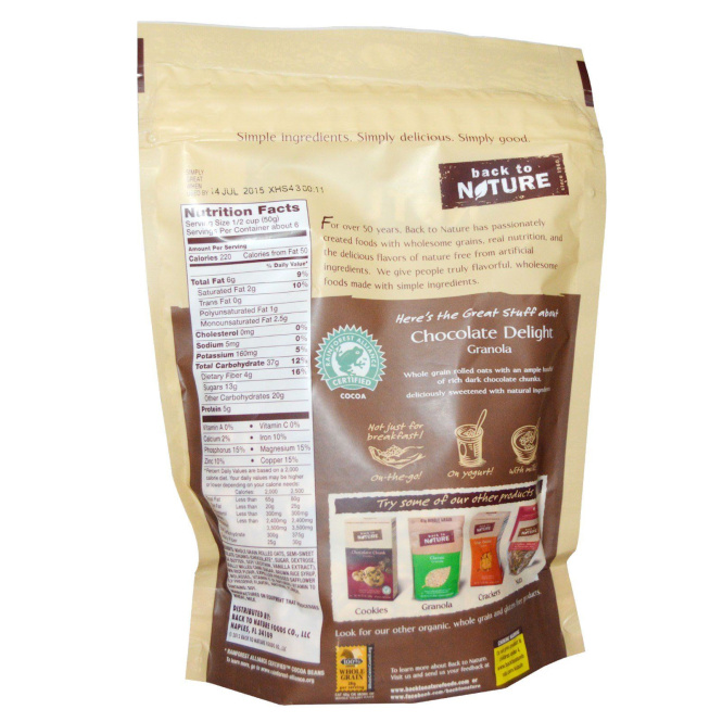 Back to Nature, Вкусная шоколадная гранола, 11 унций (311 г)