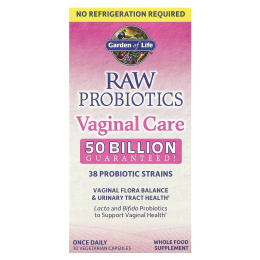 Garden of Life, Raw Probiotics Vaginal Care, 30 вегетарианских капсул