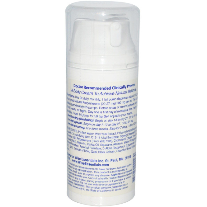 Wise Essentials, Дикий ямс и прогестерон, 3 унции (90 г)