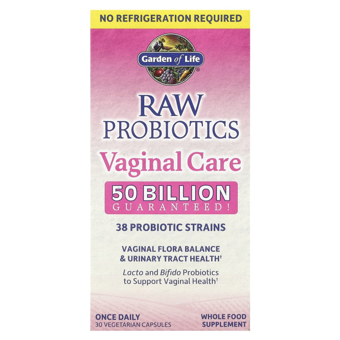 Garden of Life, Raw Probiotics Vaginal Care, 30 вегетарианских капсул