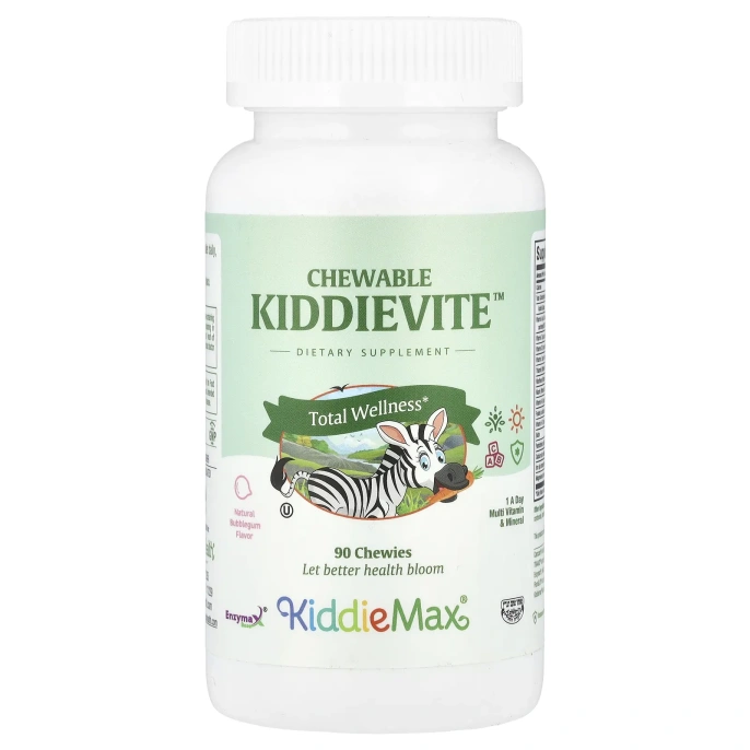 Maxi Health, KiddieMax®, жевательная резинка Kiddievite ™, натуральная жевательная резинка, 90 жевательных таблеток