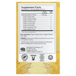 Yogi Tea, манго и имбирь, без кофеина, 16 чайных пакетиков, 32 г (1,12 унции)