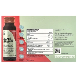 JungKwanJang, Adapto Collagen, со вкусом женьшеня и лимона, 10 флаконов по 50 мл (1,69 жидк. унции)