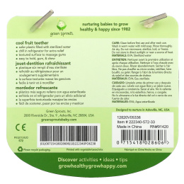 i play Inc., Green Sprouts, охлаждающее фруктовое зубное кольцо, зеленое яблоко, от 3 месяцев