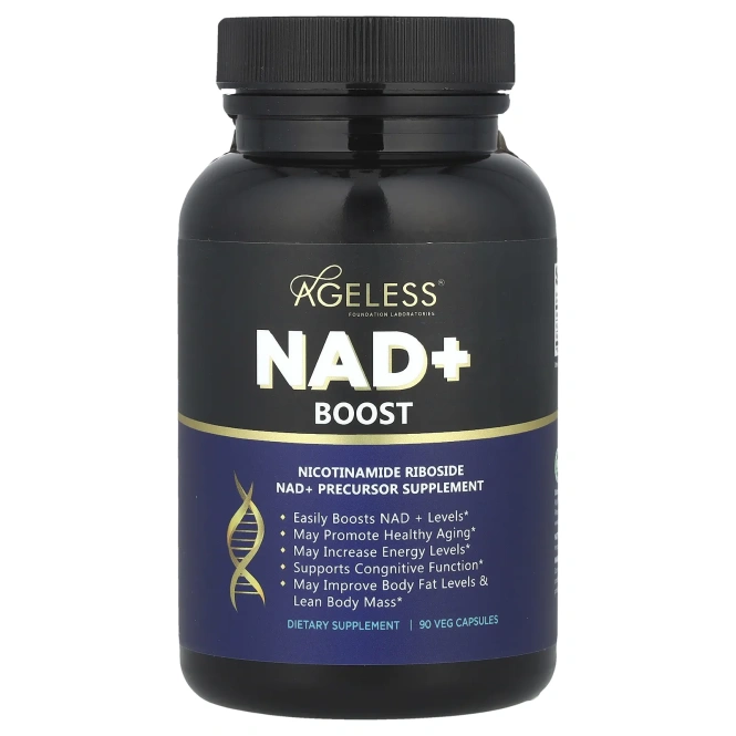 Ageless Foundation Laboratories, NAD + Boost`` 90 растительных капсул