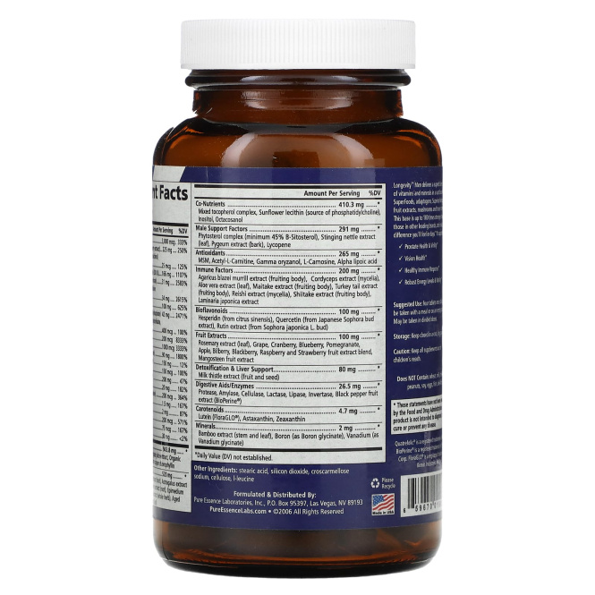 Pure Essence, Долголетие для мужчин, 120 таблеток