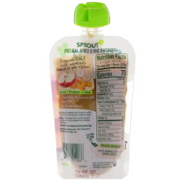 Sprout Organic, Детское питание, 2-я ступень, яблоко, банан, мускатная тыква, 113 г