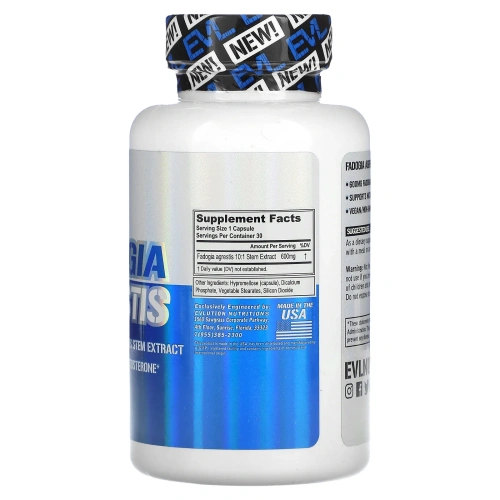 EVLution Nutrition, Fadogia Agrestis, 600 мг, 30 растительных капсул
