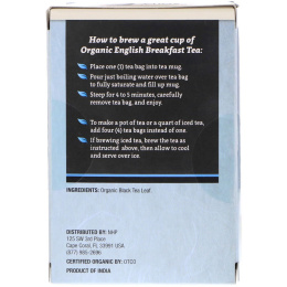 Dr. Mercola, Органический традиционный черный чай "Английский завтрак", 18 пакетиков, 1,27 унц. (36 г)