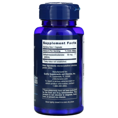 Life Extension, ДЭА (дегидроэпиандростерон ) 50 мг, 60 капсул