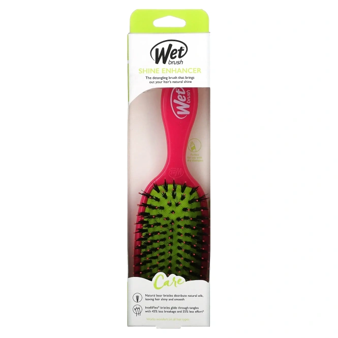 Wet Brush, Кисть для повышения блеска, для ухода, розовый, 1 шт.