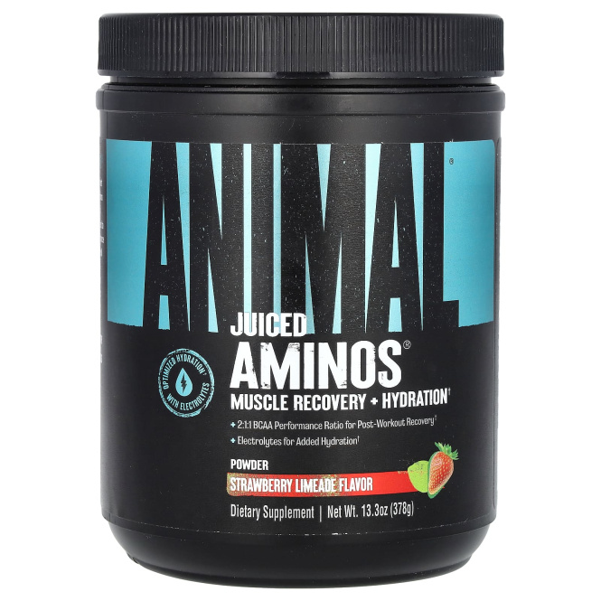Animal, Animal Juiced Aminos,  усовершенствованные аминокислоты с разветвленной цепью, клубника-лайм, 358 г